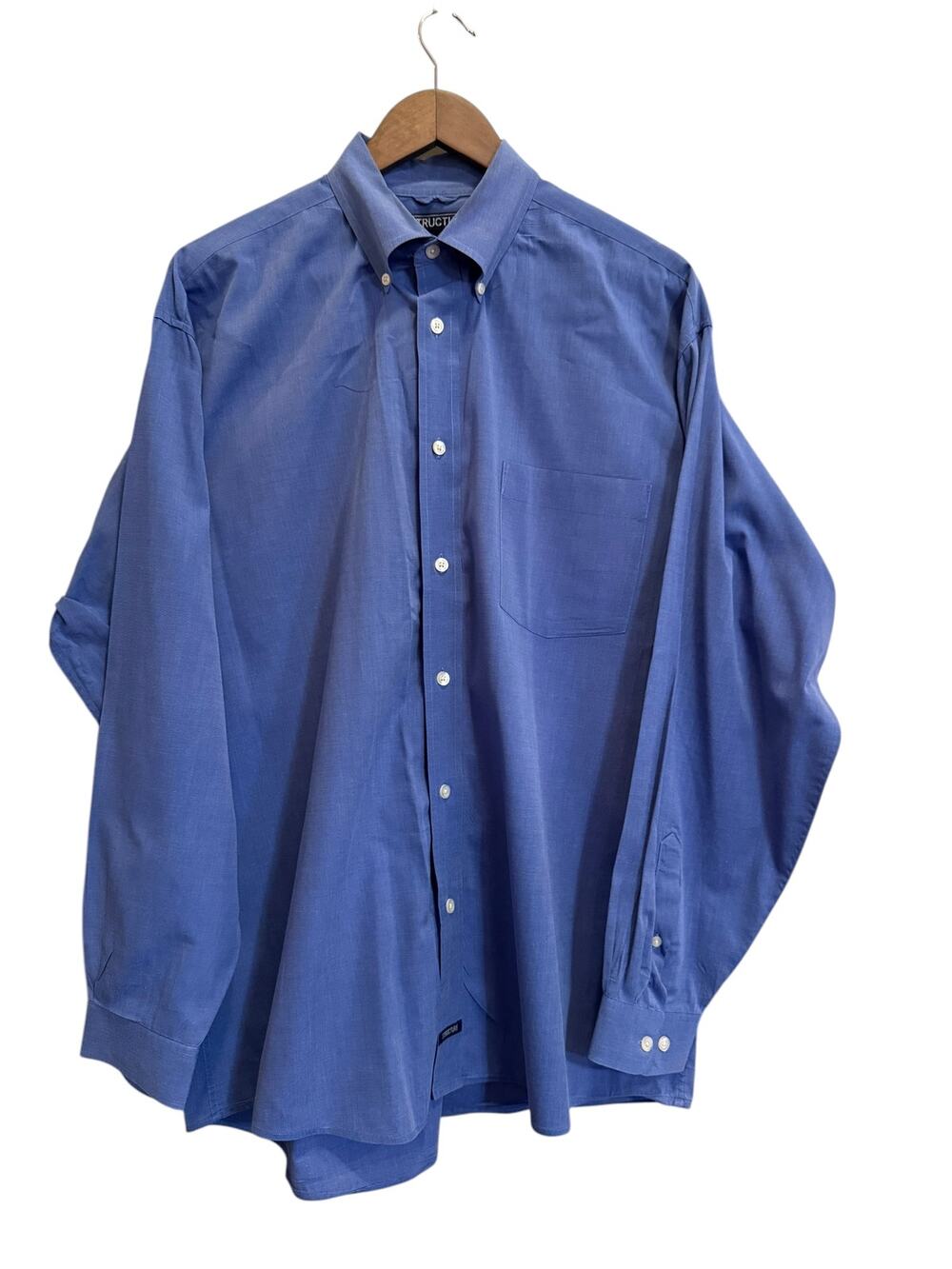 Structure Men's Blue Long Sleeve Button Down Dress Shirt Size Large